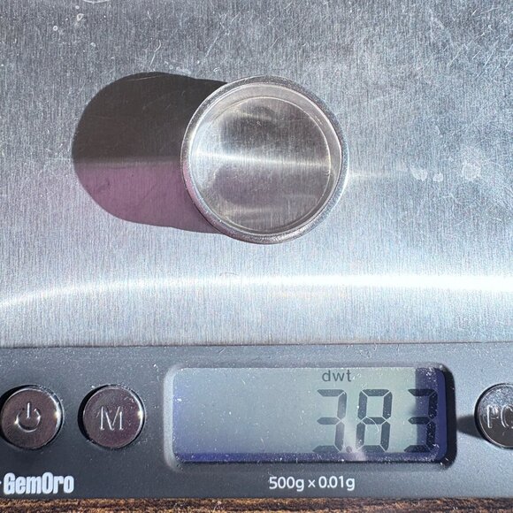 VTG Sterling Silver 925 Beveled Edge Band Hammered Finish Band Ring Size 9 - Picture 8 of 9